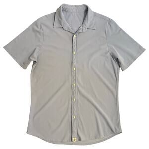 Born Primitive Network Short Sleeve Shirt Button Front CrossFit Blue Men’s Large